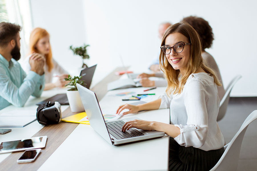 Women working on Laptop